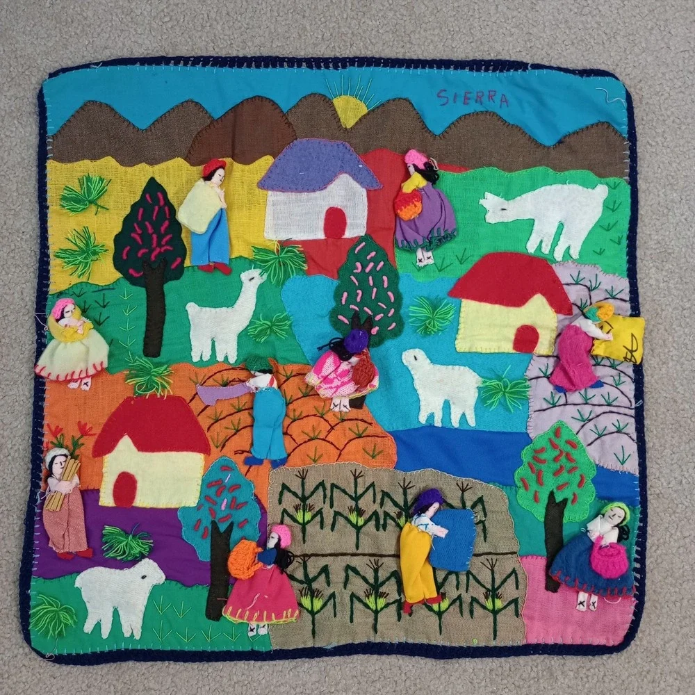Peruvian Arpillera 3D Applique Folk Art‎ 19